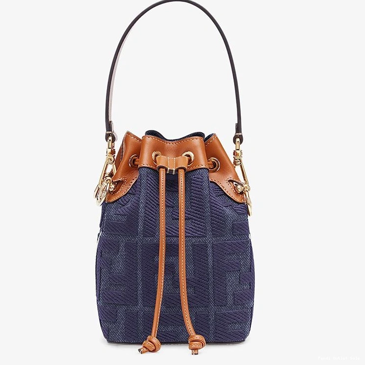 Cheap Canvas Mini FF Blue In Tresor Fendi Bag Motif Mon Bucket 0707